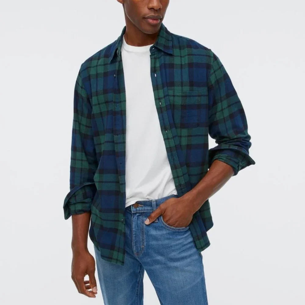 EUC‎ Men's J. CREW Classic Plaid Flannel 